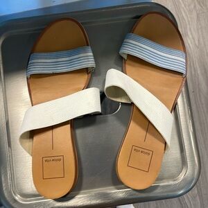 Blue and White Sandals